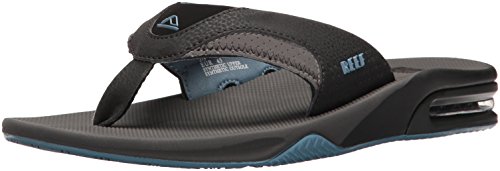 Reef Men's Fanning Sandal, Grey/Light Blue, 12 M US