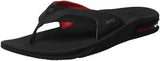 Reef - Mens Fanning Sandals, Size: 13 D(M) US, Color: All Black/Red