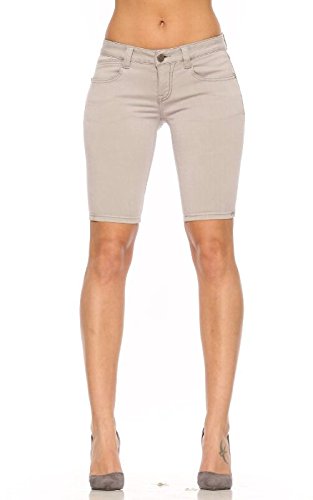 Rubberband Stretch Women's Bermuda Shorts (Sarina/Light Grey) Size 25(1/2)